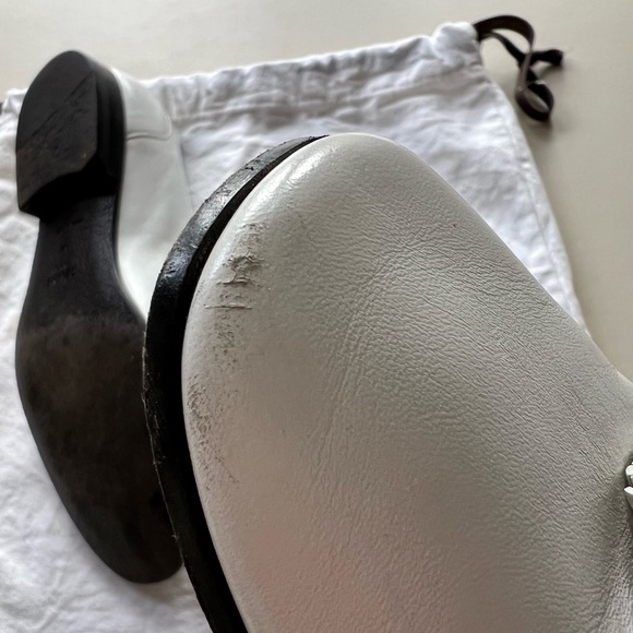 Celine white leather tassel loafers. Size 37. Used. - Picture 5 of 7